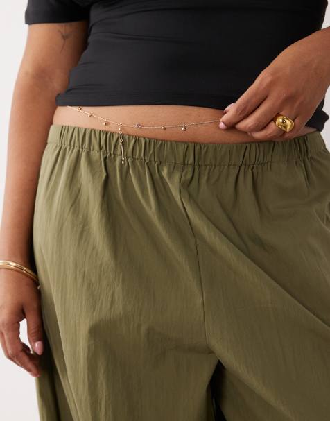 ASOS DESIGN Curve magkedja med flerfärgade hängen med stenar - view 1