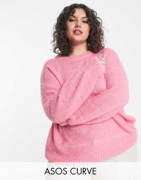 Maglione da donna viola con collo alto con zip e spalle cadenti