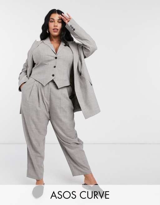 ASOS DESIGN Curve – Mansy – Strukturierter Anzug in Taupe, 2 von 4