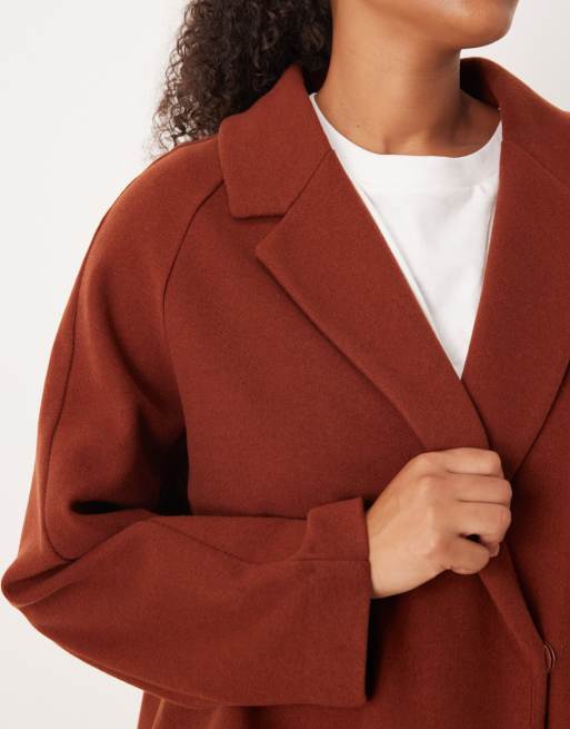 ASOS DESIGN Curve – Mantel zum Überziehen in Rostrot, 3 von 4