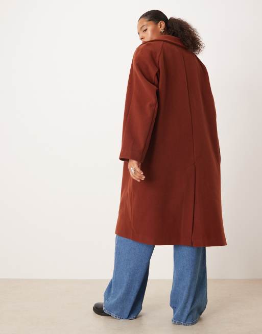 ASOS DESIGN Curve – Mantel zum Überziehen in Rostrot, 4 von 4