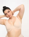 [ASOS Curve] ASOS DESIGN Curve Marina smoothing underwire bra in beige-Neutral 38DD Beige