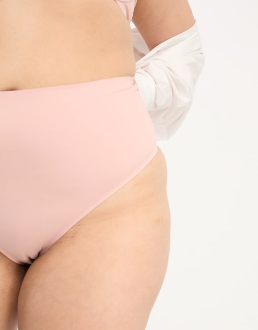 ASOS DESIGN Curve - Marina - String gainant à taille haute - Rose, 3 de 4