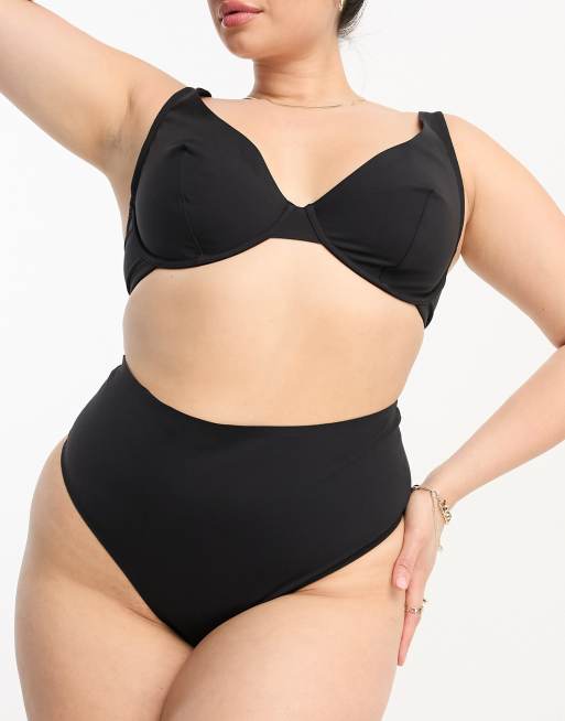 ASOS DESIGN Curve - Marina - Udglattende BH med bøjle i sort, 4 af 4