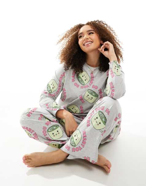 New Girl Order Curve Hello Kitty printed revere trouser pyjama set