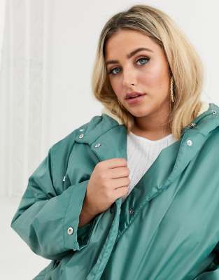 asos design maxi borg lined rainwear