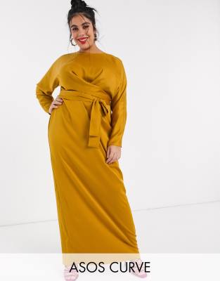 asos curve yellow dress