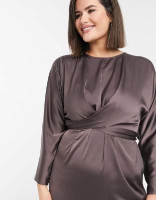 asos silk wrap dress