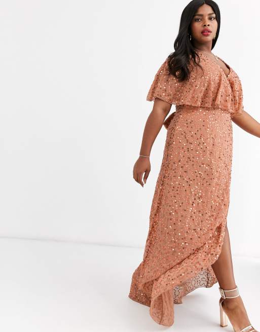 Asos design maxi dress with cape best sale back and dipped hem