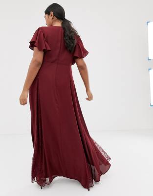 asos design maxi dress with lace godet panels