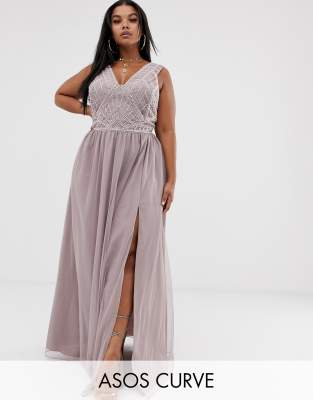 asos design maxi dress in tulle with embellished bodice