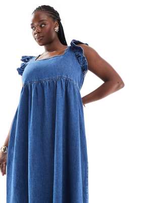 Asos plus size denim dress sales