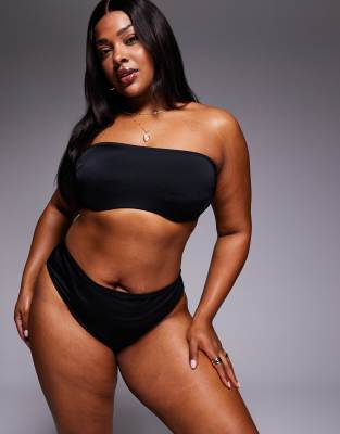 Asos Curve Asos Design Curve Maya Azores High Waist Bikini Bottom In Black