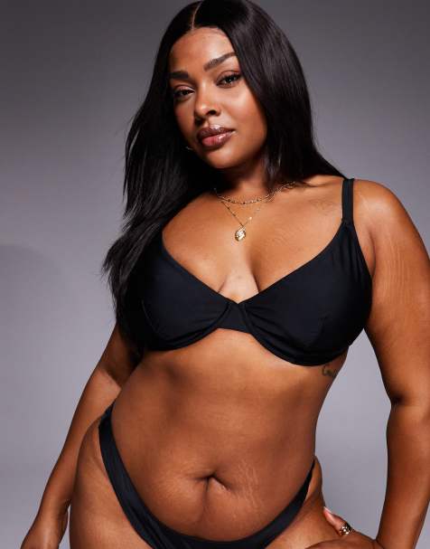 ASOS DESIGN Curve Maya Mila underwire bikini top in black