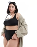 [ASOS DESIGN] ASOS DESIGN Curve Maya Mix and Match high leg high waist bikini bottoms in black 26 BLACK