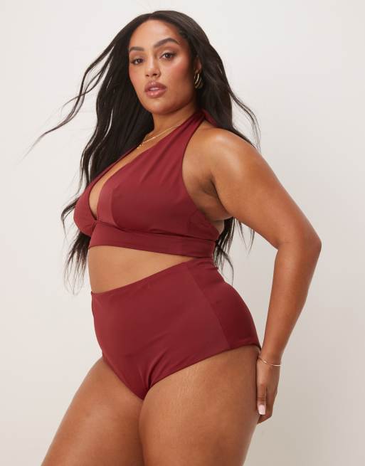 ASOS DESIGN Curve - Maya - Mix og match - Bordeauxrød bikini