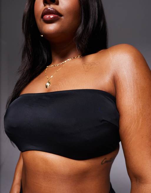 ASOS DESIGN Curve - Maya St Lucia - Haut de bikini bandeau avec armatures dissimulées - Noir, 4 de 4