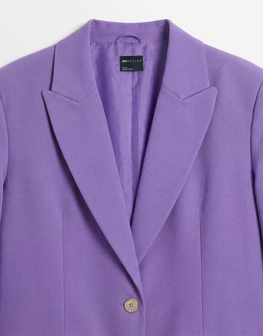 ASOS DESIGN Curve – Mensy – Lila, figursydd kavaj med avslappnad passform, 7 av 8