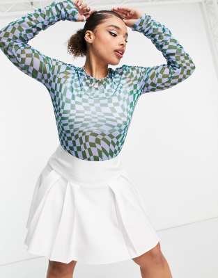 ASOS DESIGN Curve mesh top with ruched 