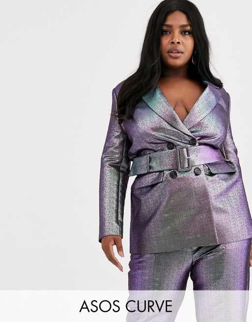 ASOS DESIGN - Curve - Metallic kostuum, 2 van 3