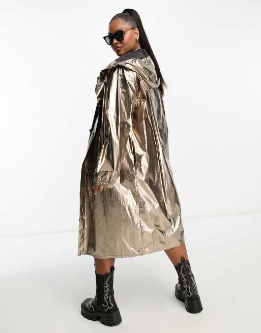 Metallic raincoat clearance