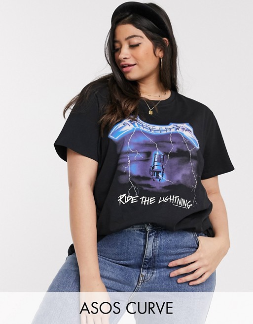 ASOS DESIGN Curve Metallica t-shirt in organic cotton