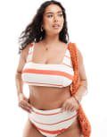 [ASOS Curve] ASOS DESIGN Curve Mia Mix & Match crop bikini top in tomato stripe-Multi 18 Tomato Stripe