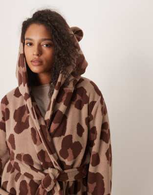 Asos Curve Asos Design Curve Microfleece Mini Robe In Multi