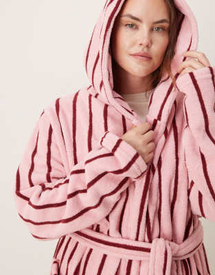 Asos Curve Asos Design Curve Microfleece Mini Robe In Multi