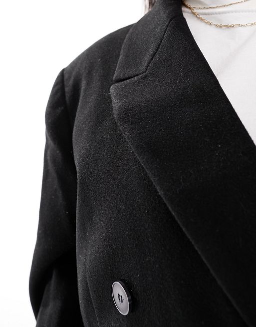 ASOS DESIGN Curve mid length dad coat in black