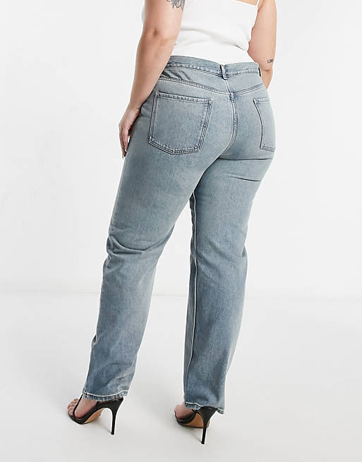 Curve mid rise '90's' straight leg jeans in vintage lightwash 