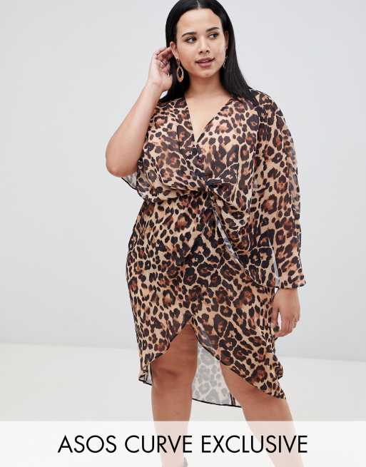 Asos curve hotsell leopard dress