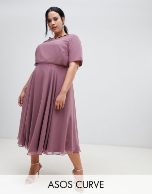 asos purple midi dress