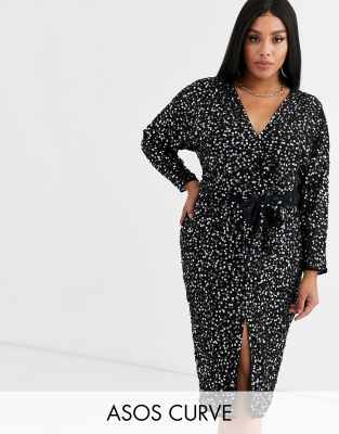 curve midi dress with sleeves