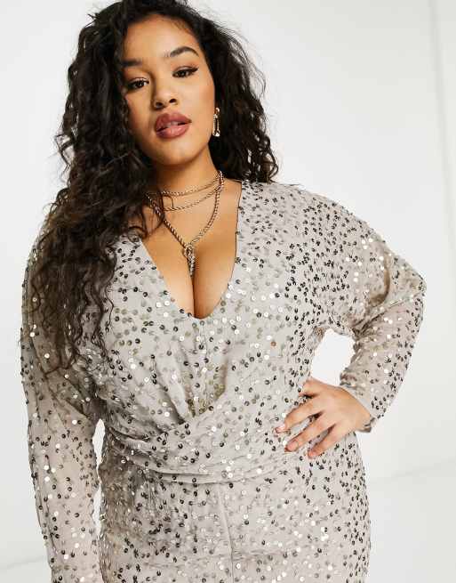 Asos plus size sequin dress sale