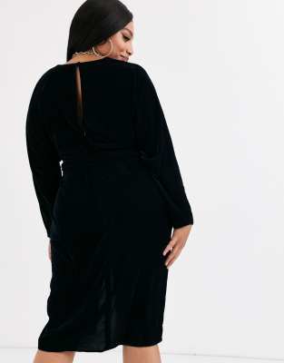 asos curve navy dress