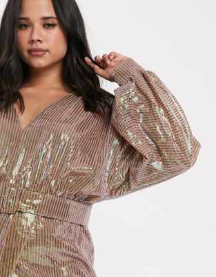 asos edition sequin midi dress with blouson sleeve