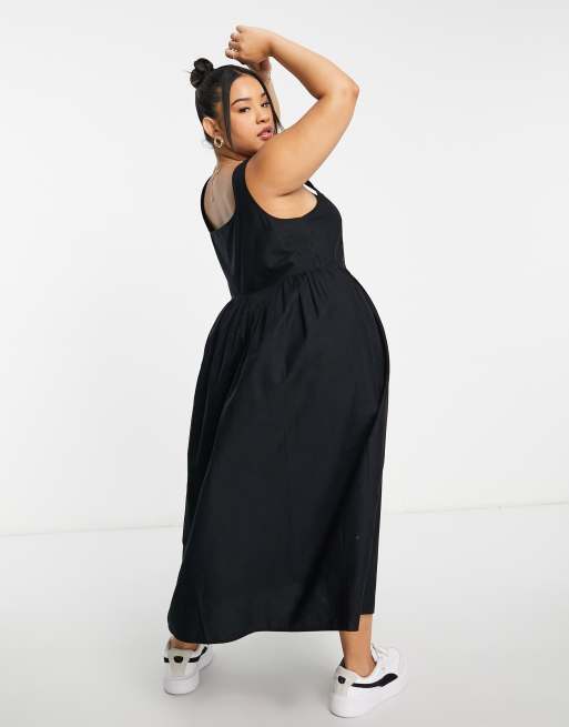 Asos black midi clearance