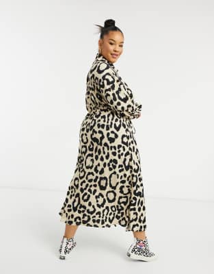 asos leopard print shirt dress