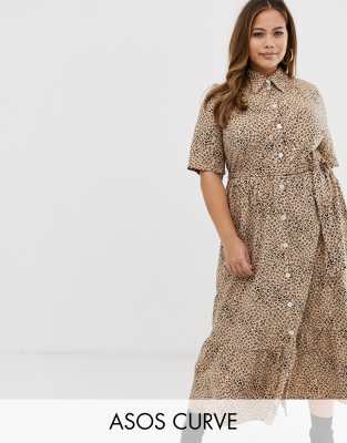 asos leopard print shirt dress