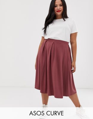 asos midi skirt with box pleats