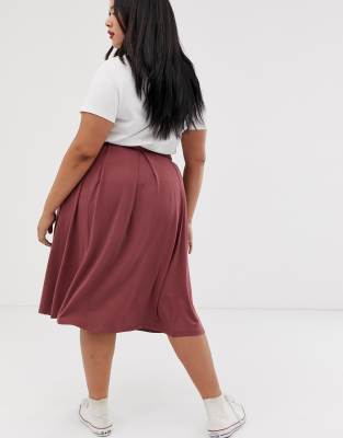 asos design midi skirt with box pleats