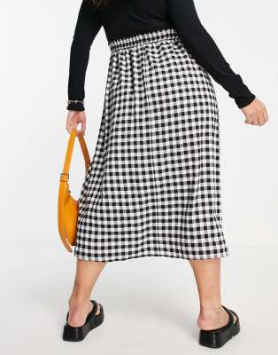 asos gingham midi skirt