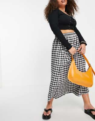 asos gingham midi skirt