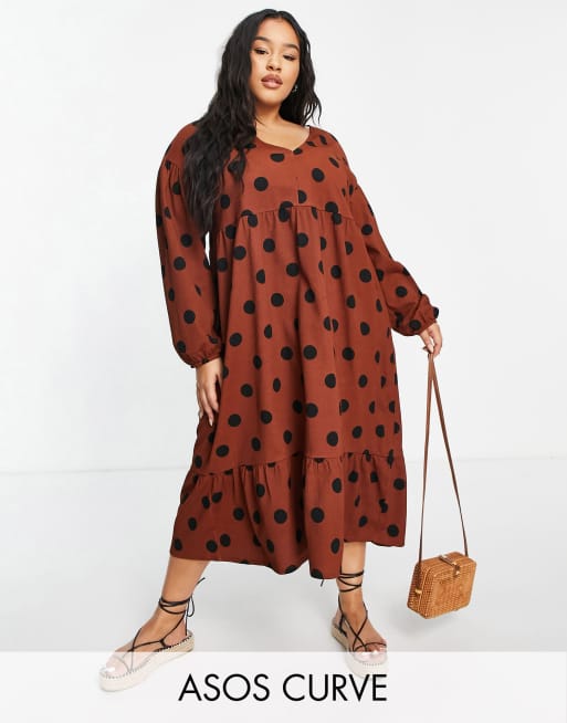 Asos curve polka dot dress best sale