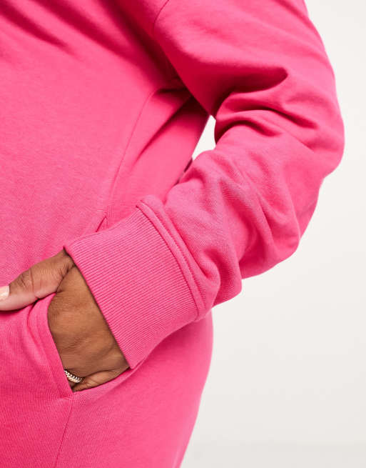 ASOS DESIGN Curve - Midi-sweaterjurk met zakken in roze, 3 van 4