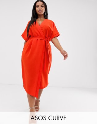 asos midi wrap dress