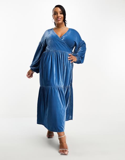 plus size wrap long dresses