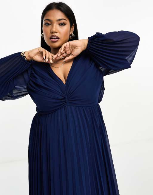 Asos curve navy dress on sale