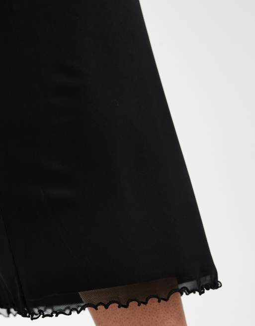 ASOS DESIGN Curve – Midirock aus Netzstoff in Schwarz, 4 von 5
